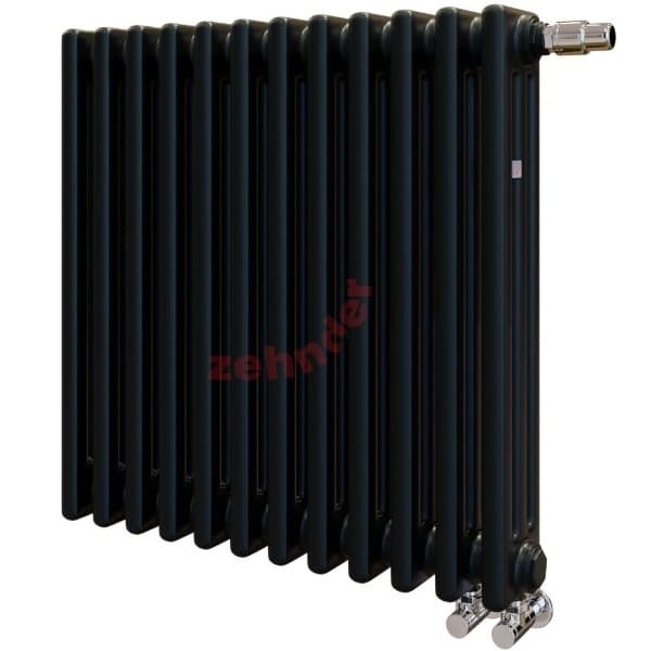 Радиатор Zehnder Charleston 3057, 12 секций, черный, нижнее подключение V001