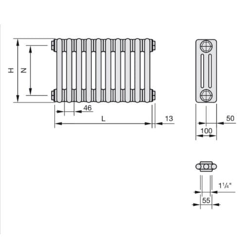 Чертеж Zehnder Charleston 3037
