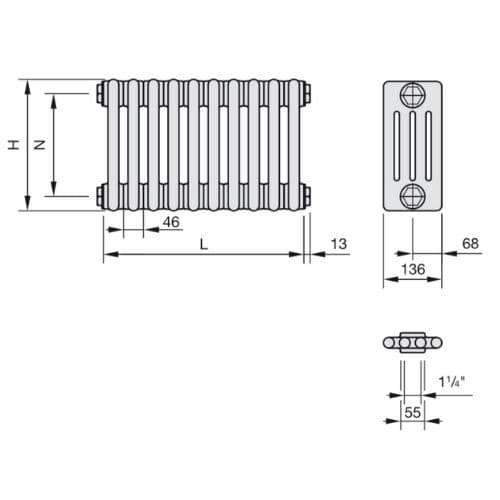Чертеж Zehnder Charleston 4300