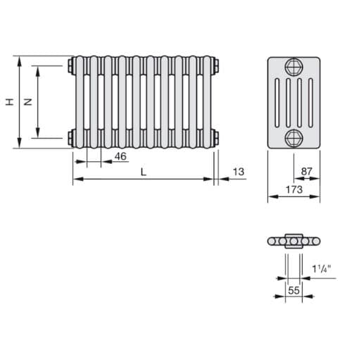 Чертеж Zehnder Charleston 5090