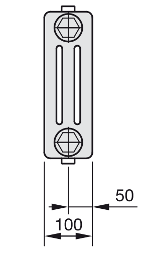 Схема 3-трубчатого радиатора Zehnder
